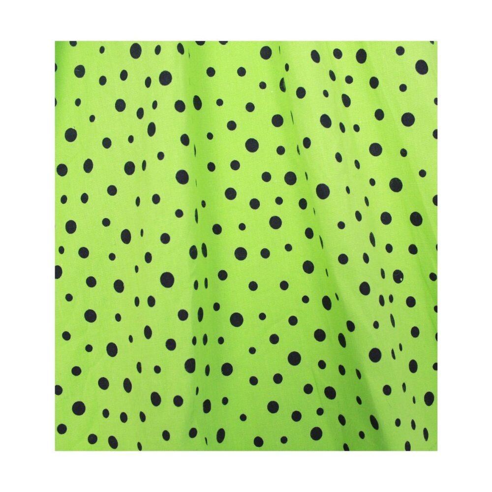 Sourpuss Lime Green/Black Polkadot Circle Skirt - Picture 6 of 6